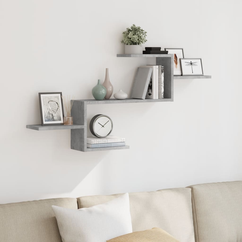Wall Shelf Concrete Grey 104x15x49 cm Engineered Wood - Sid & Sam