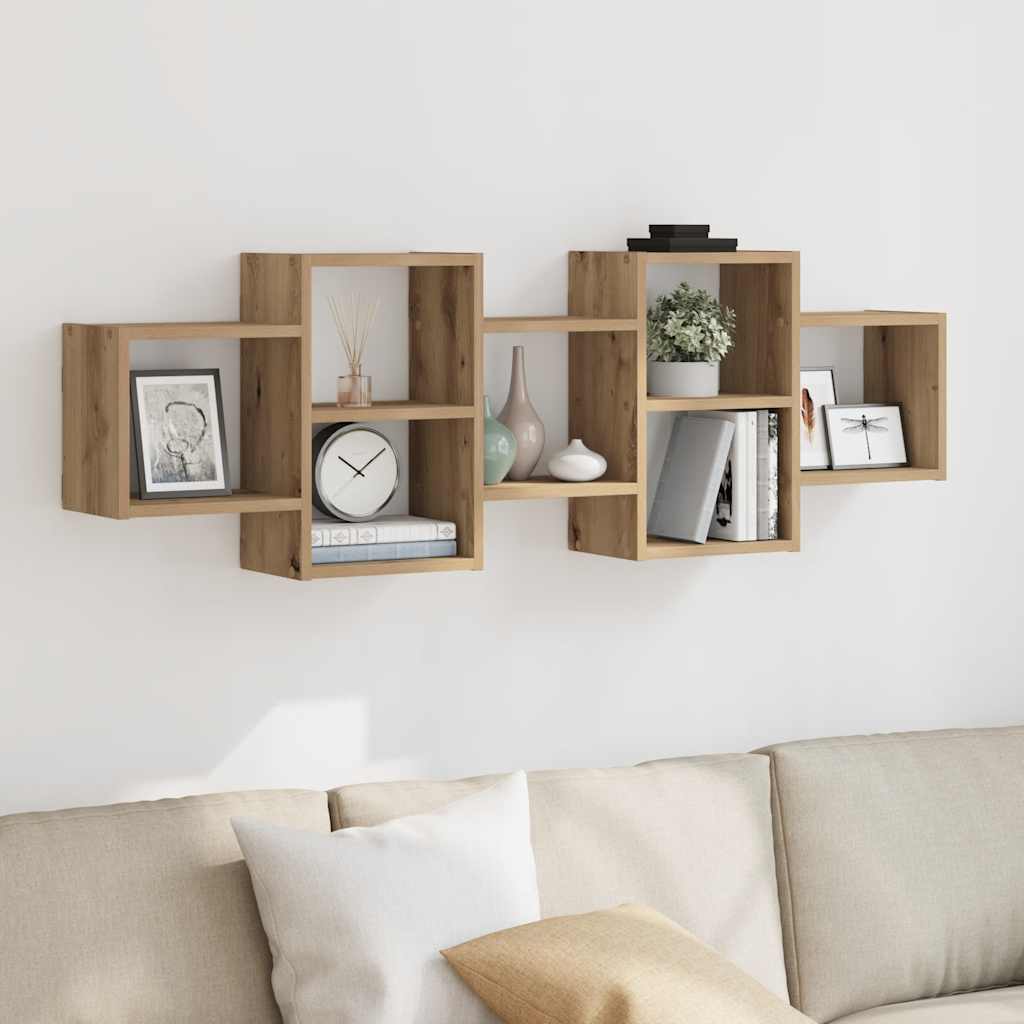 Wall Shelf Artisian Oak 129x18x42 cm Engineered Wood - Sid & Sam
