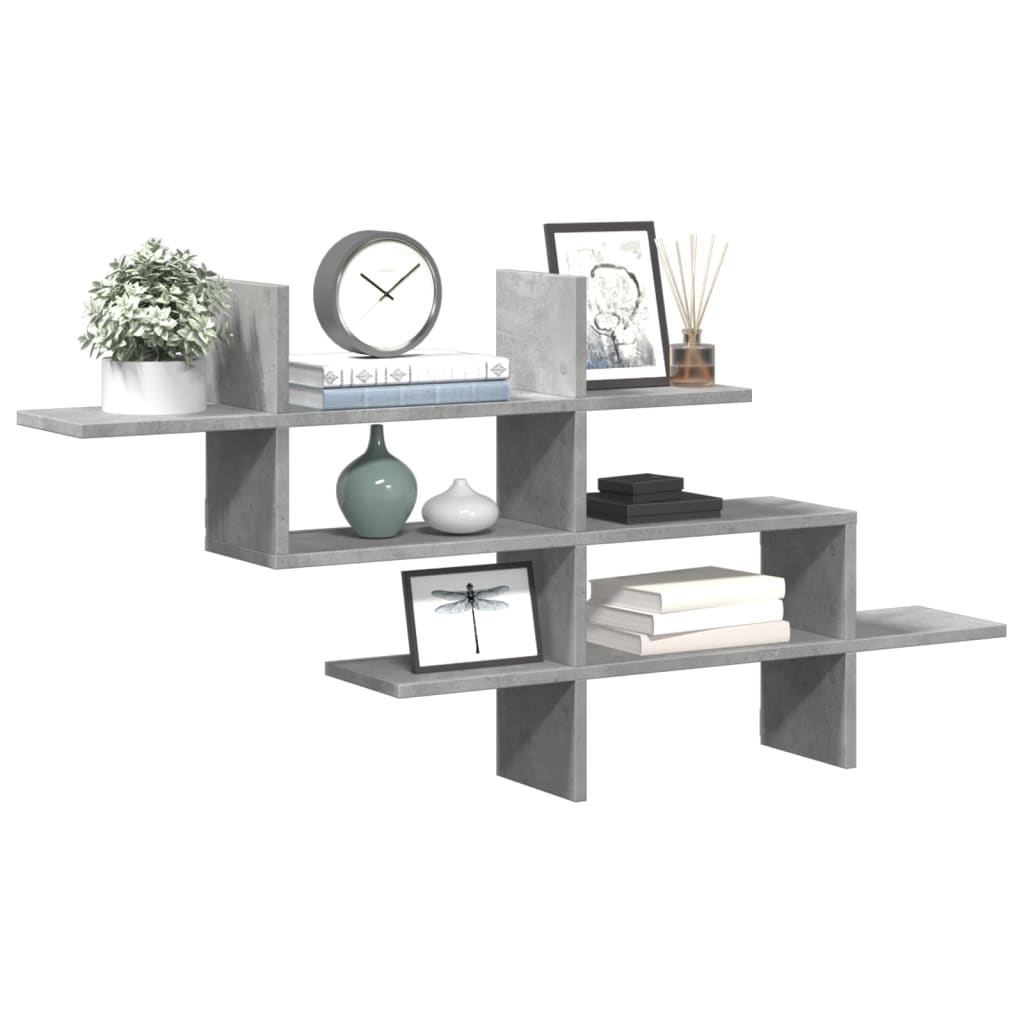 Wall Shelf Concrete Grey 124.5x18x60.5 cm Engineered Wood - Discount Dealers