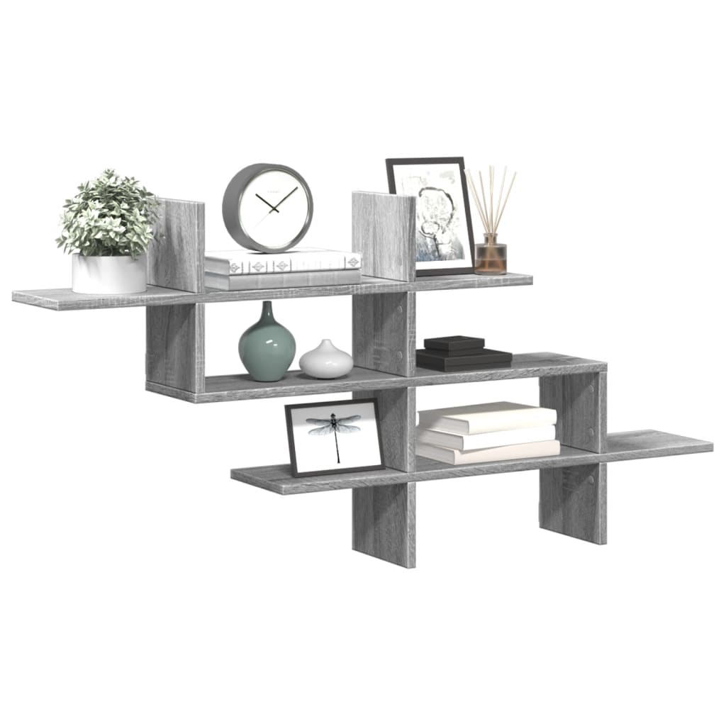 Wall Shelf Grey Sonoma 124.5x18x60.5 cm Engineered Wood - Discount Dealers