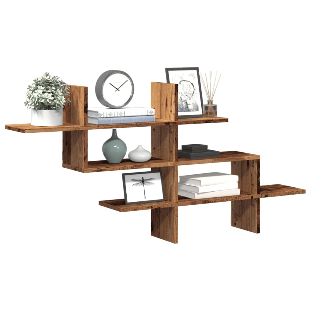 Wall Shelf Old Wood 124.5x18x60.5 cm Engineered Wood - Sid & Sam