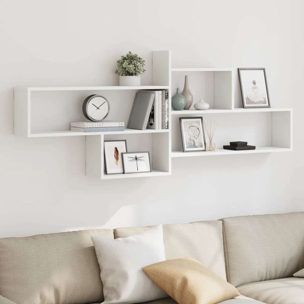 Wall Shelf White 167.5x18x68 cm Engineered Wood - Discount Dealers