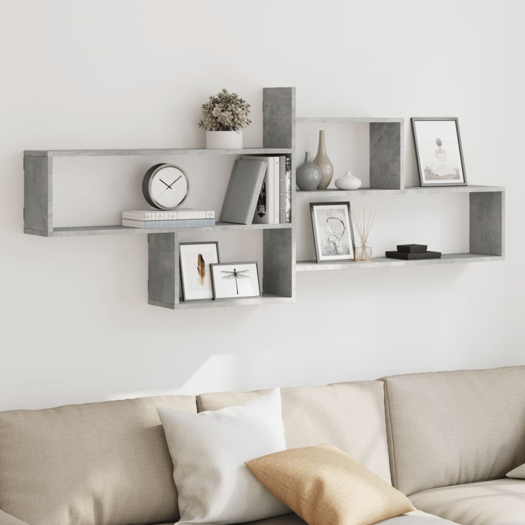 Wall Shelf Concrete Grey 167.5x18x68 cm Engineered Wood - Discount Dealers