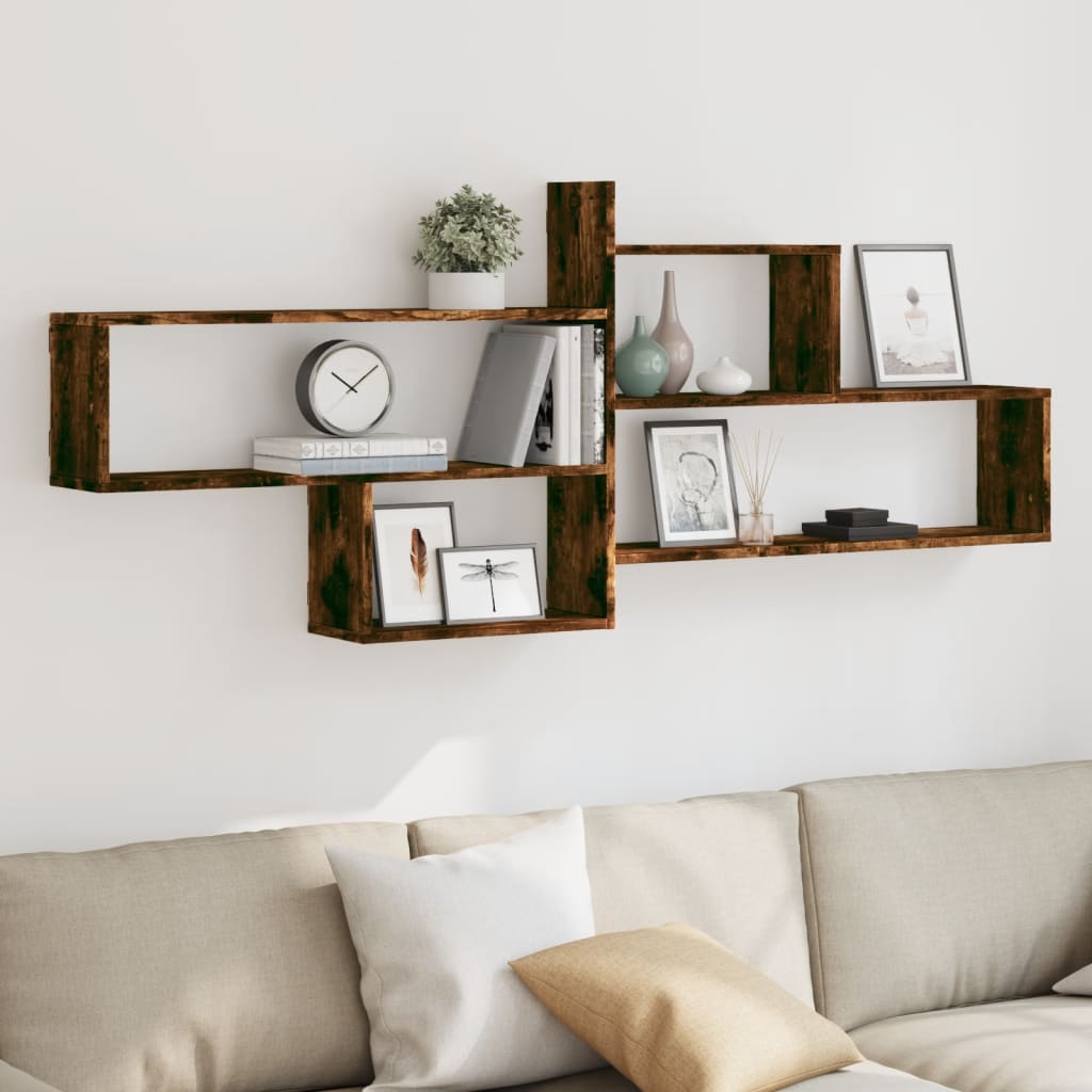 Wall Shelf Smoked Oak 167.5x18x68 cm Engineered Wood - Sid & Sam
