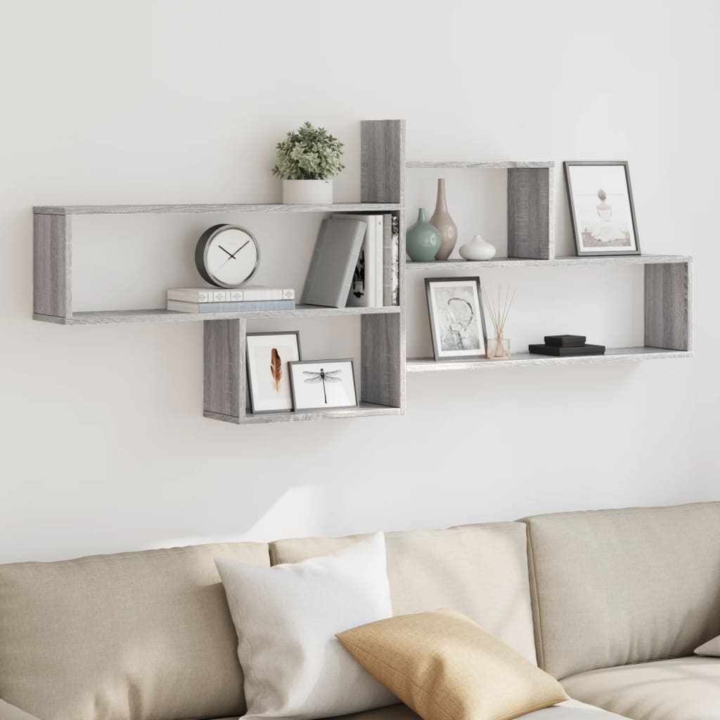 Wall Shelf Grey Sonoma 167.5x18x68 cm Engineered Wood - Tyrell & Tyrell