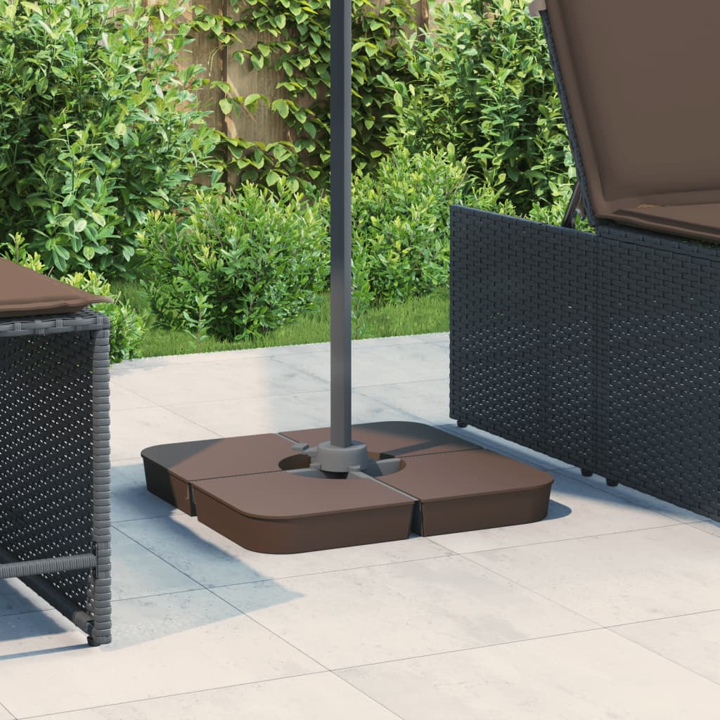 4 Piece Parasol Base Set for Cross Stand Parasol 100 kg PP - Design Hut