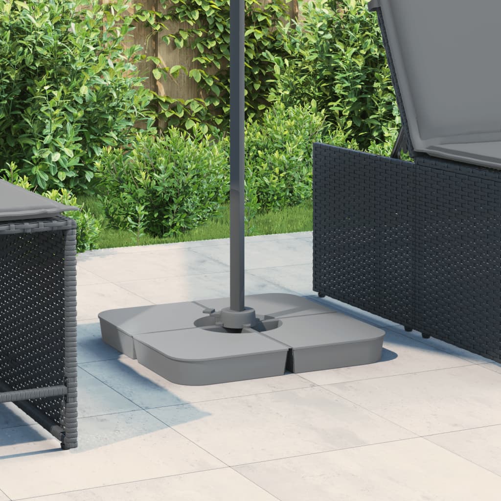 4 Piece Parasol Base Set for Cross Stand Parasol 100 kg PP - The Home Maker