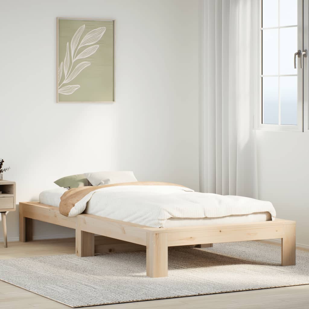 Bedframe 100x200cm Solid Wood Pine - Style and Chic