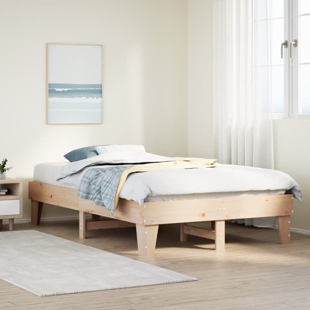 Bedframe 120x190cm Small Double Solid Wood Pine - Merlin Deals