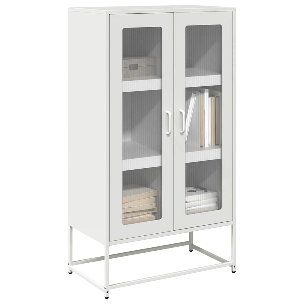 Highboard White 68x39x123 cm Steel - Decor Base