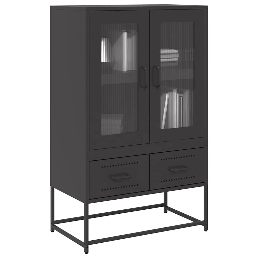 Highboard Black 68x39x111.5 cm Steel - Charlotte Dunes