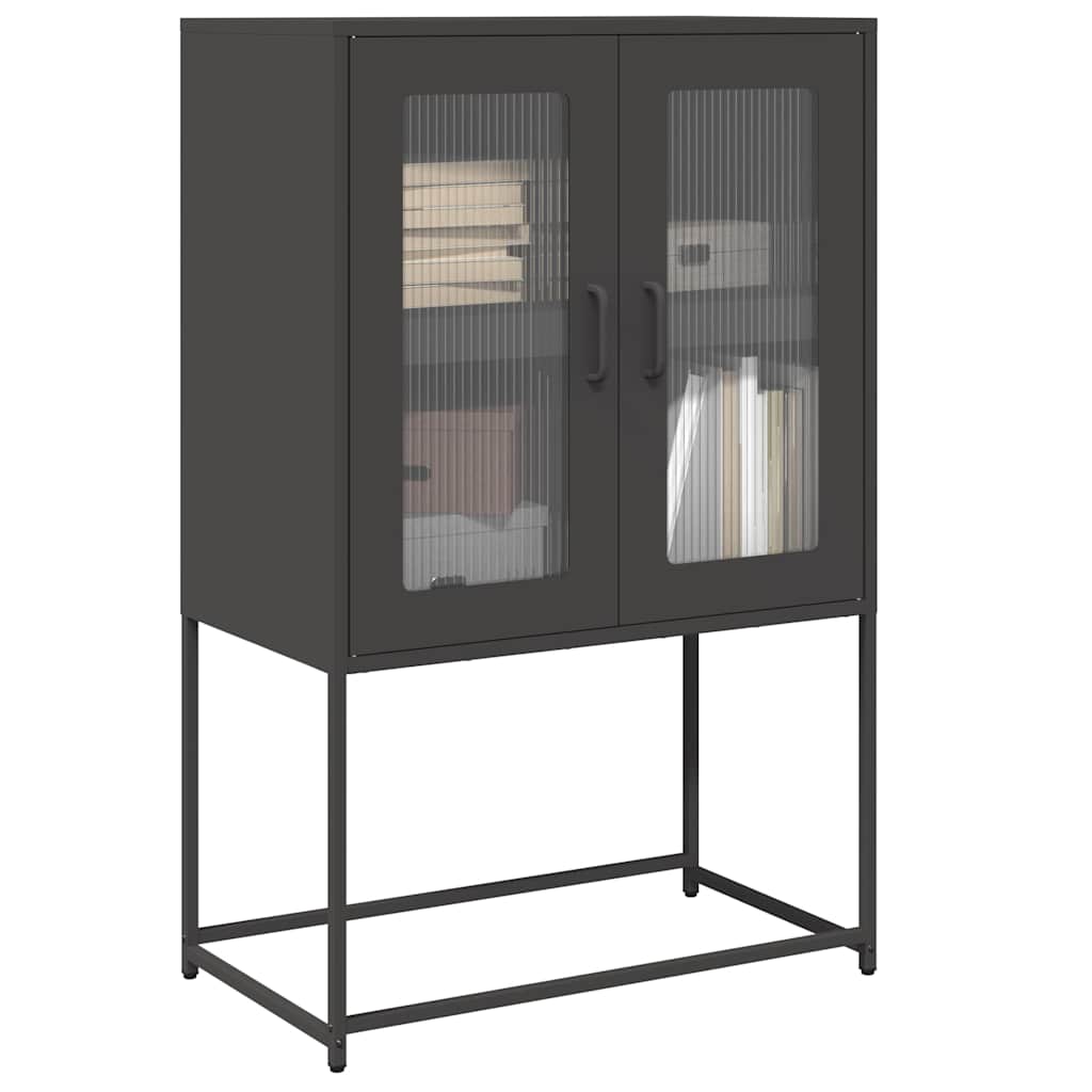Highboard Black 68x39x107 cm Steel - Merlin Deals