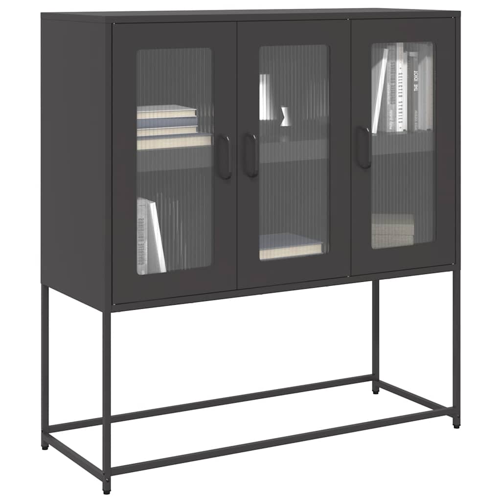 Sideboard Black 100.5x39x107 cm Cold-rolled Steel - Direct Imports
