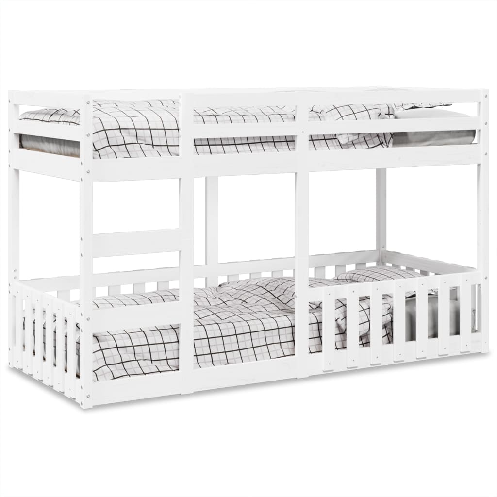 Bunkbed White 80x200cm Solid Wood Pine - Brittle & Co