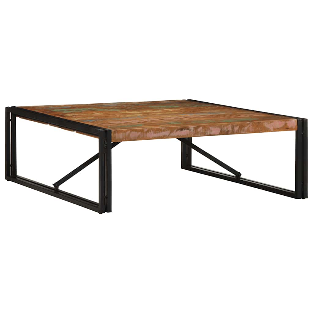Coffee Table Multicolour 100x100x35 cm Solid Wood Reclaimed - Brittle & Co