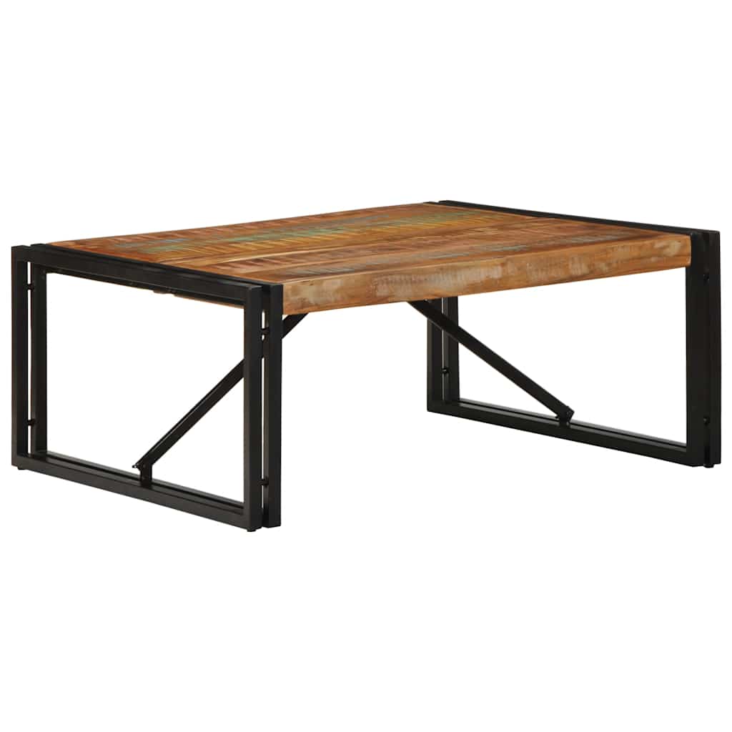 Coffee Table Multicolour 80x80x35 cm Solid Wood Reclaimed - All Things Good