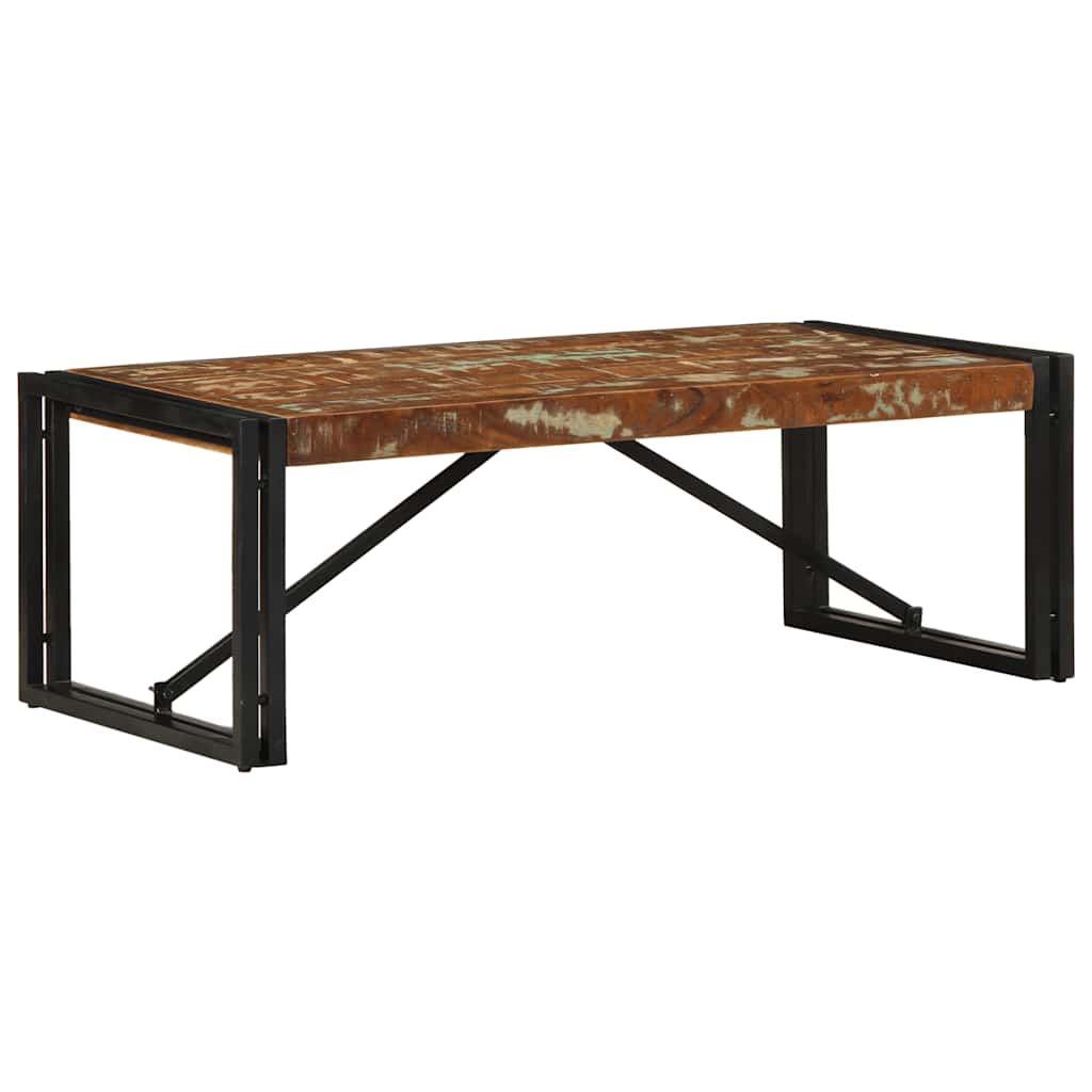 Coffee Table Multicolour 100x50x35 cm Solid Wood Reclaimed - The Home Maker