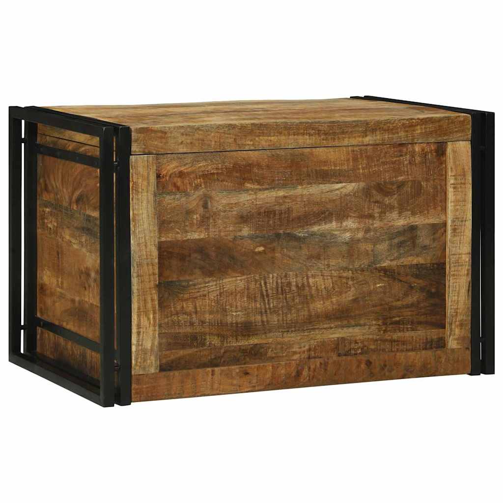 Storage Box - 80 x 50 x 50 cm, Solid Rough Wood Mango - Casper Homes
