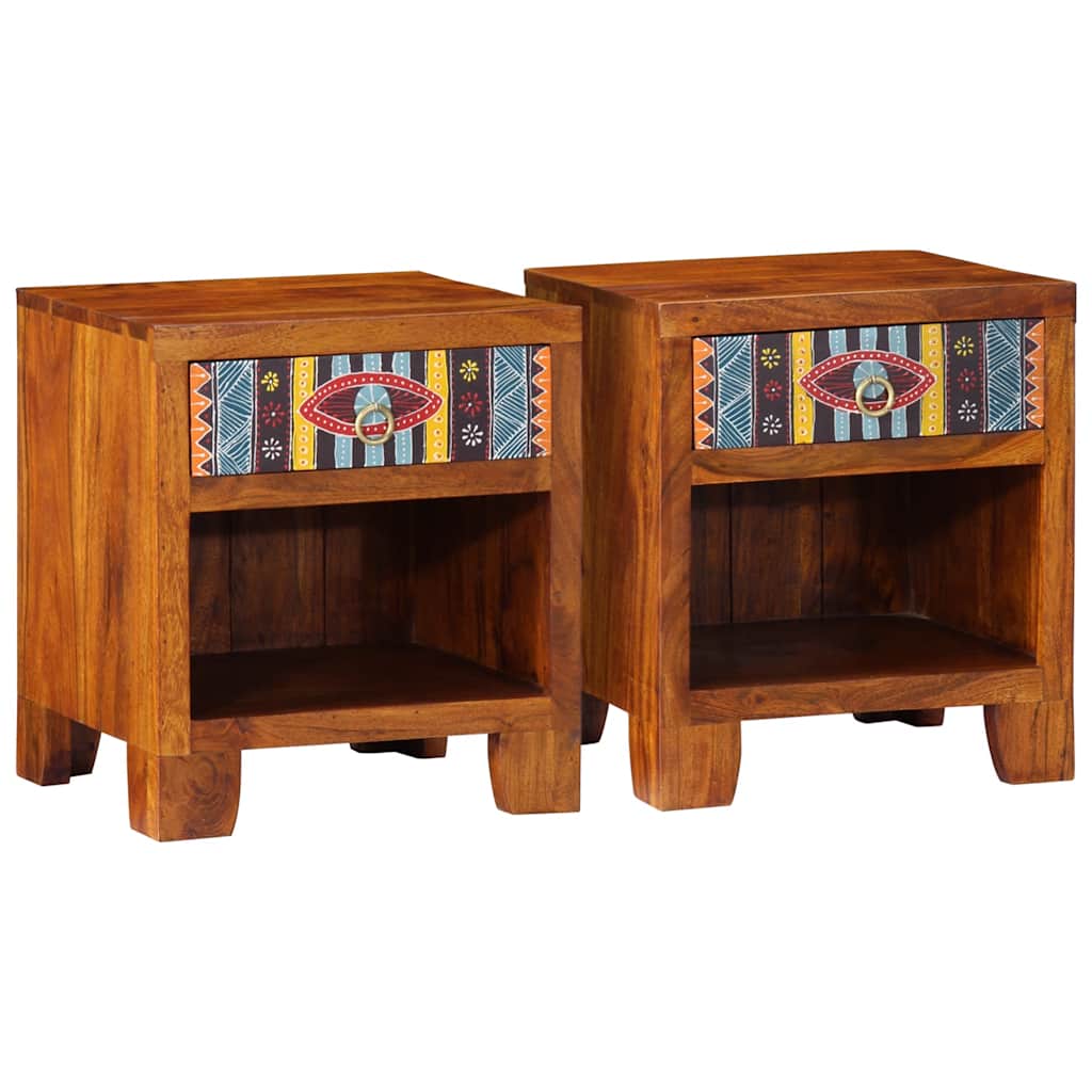 Bedside Cabinet 2 pcs 40x35x45 cm Solid Wood Acacia - Millennium Furniture