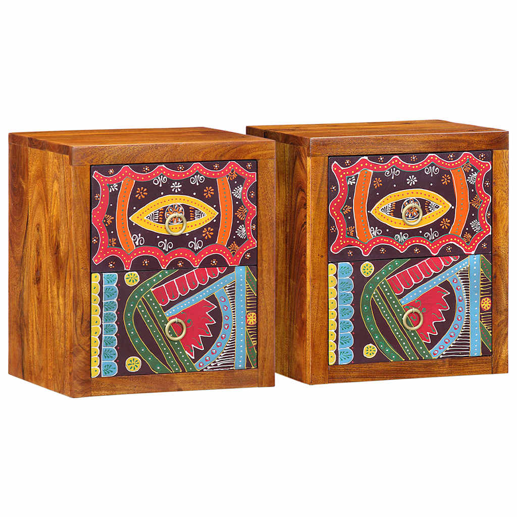 Bedside Cabinets 2 pcs 35x30x40 cm Solid Wood Acacia - Charlotte Dunes