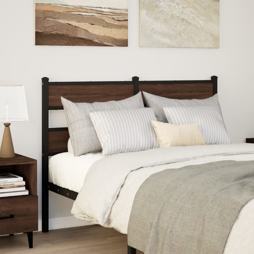 Headboard Brown Oak 120 cm Steel and Engineered Wood - Merlin Deals