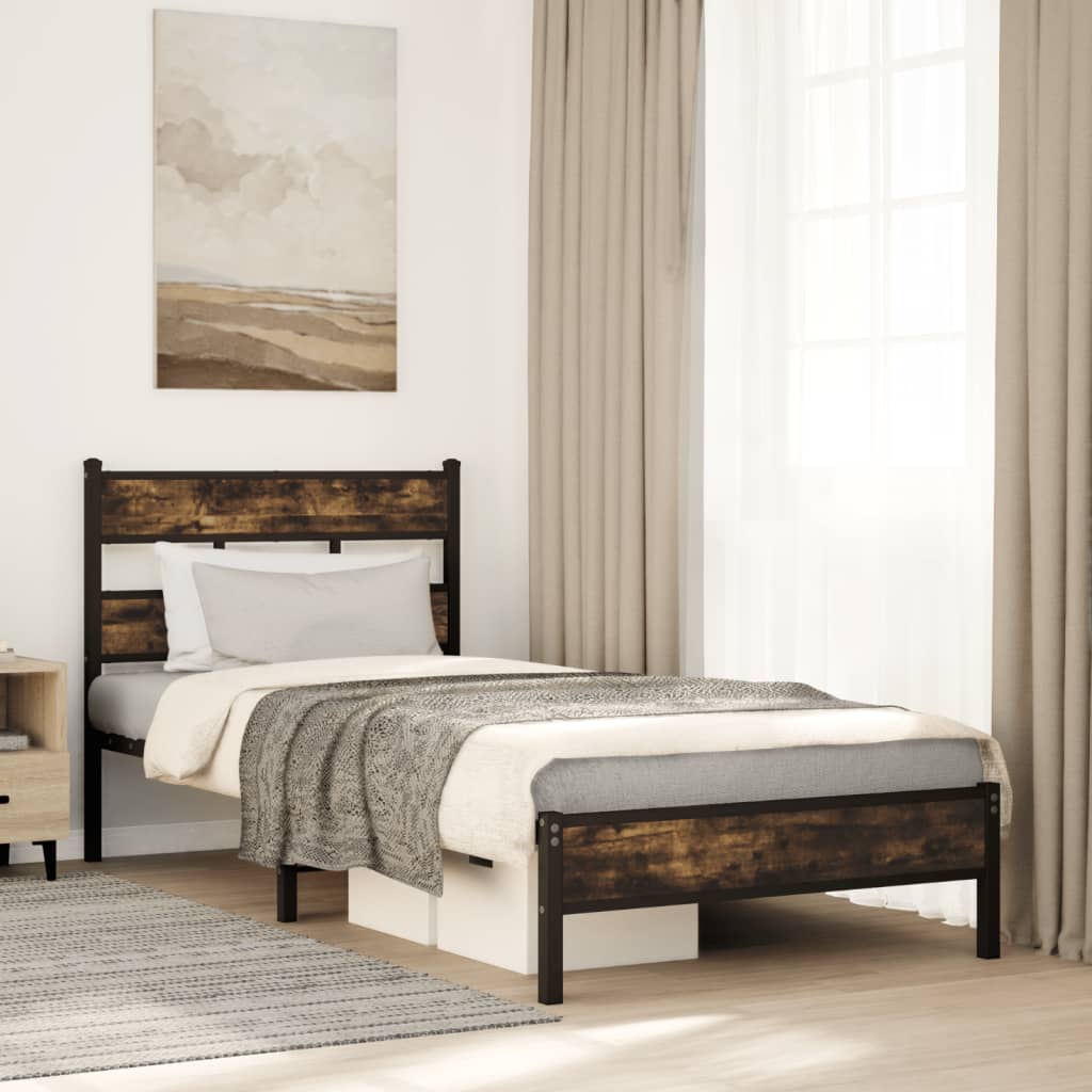 Bedframe with Headboard Sonoma Oak 75x190cm Small Single - Sid & Sam