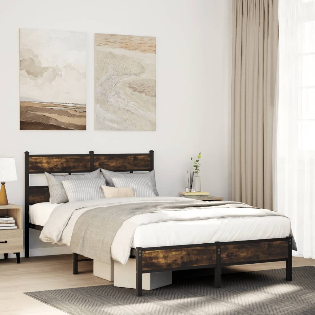 Bedframe with Headboard 120x190cm Sonoma Oak Small Double - Millennium Furniture