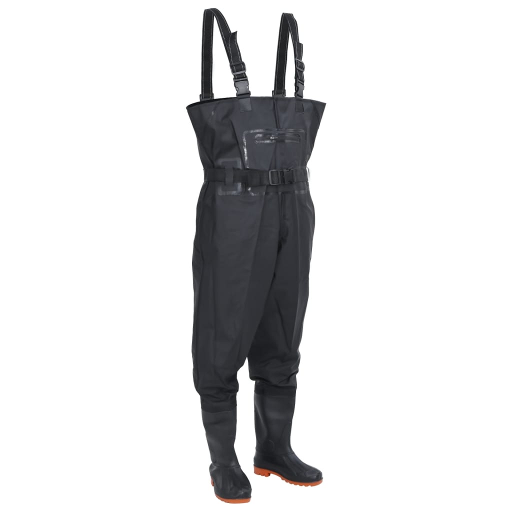 Chest Waders with Boots and Belt Black Size 45 - Merkel Designers