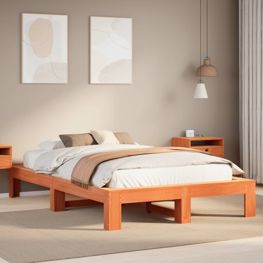 Bedframe Wax Brown 120x200cm Solid Wood Pine - Decor Base