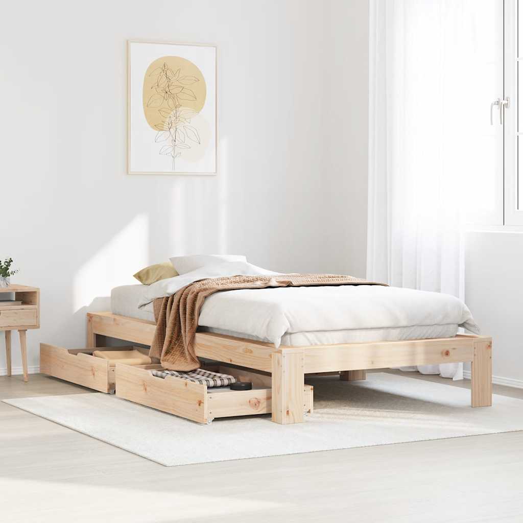 Bedframe 75x190cm Small Single Solid Wood Pine - Casper Homes