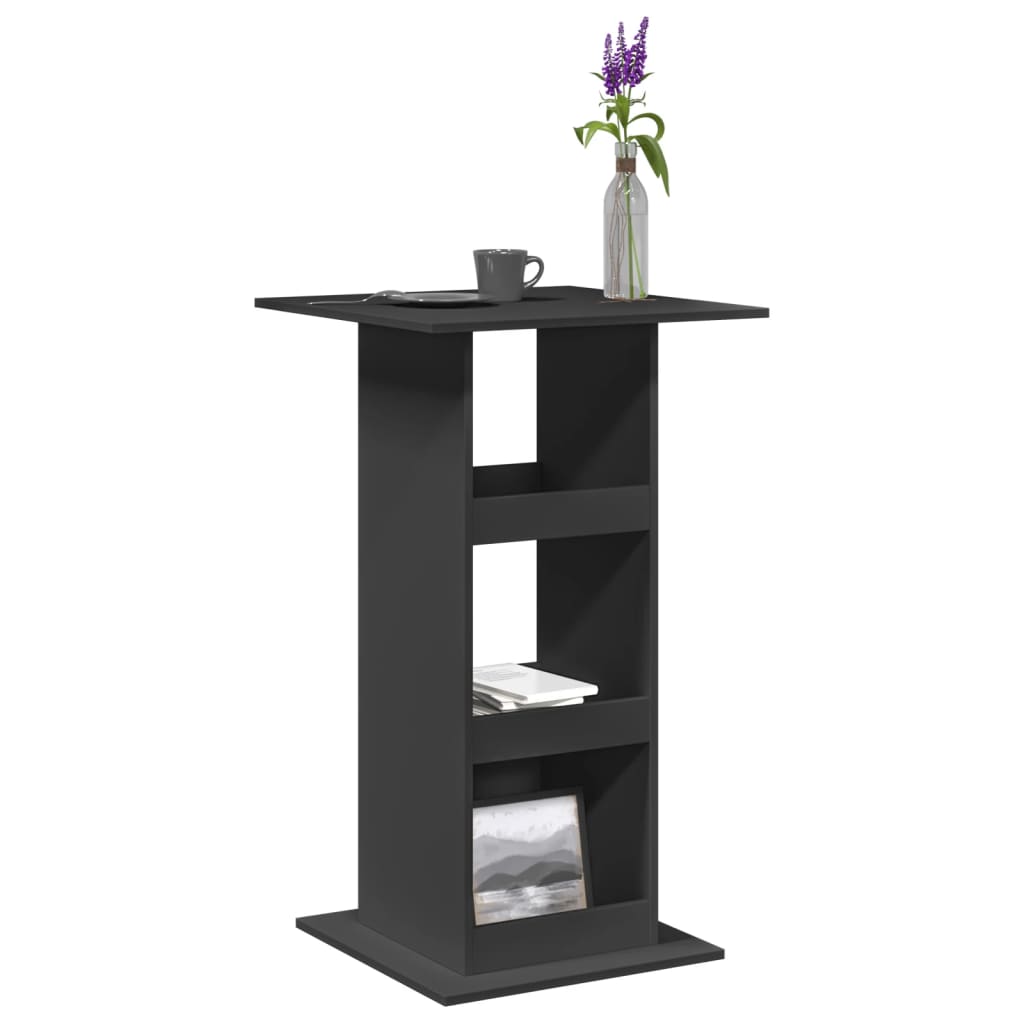 Bar Table with Storage Black 60x60x102 cm Engineered Wood - Charlotte Dunes