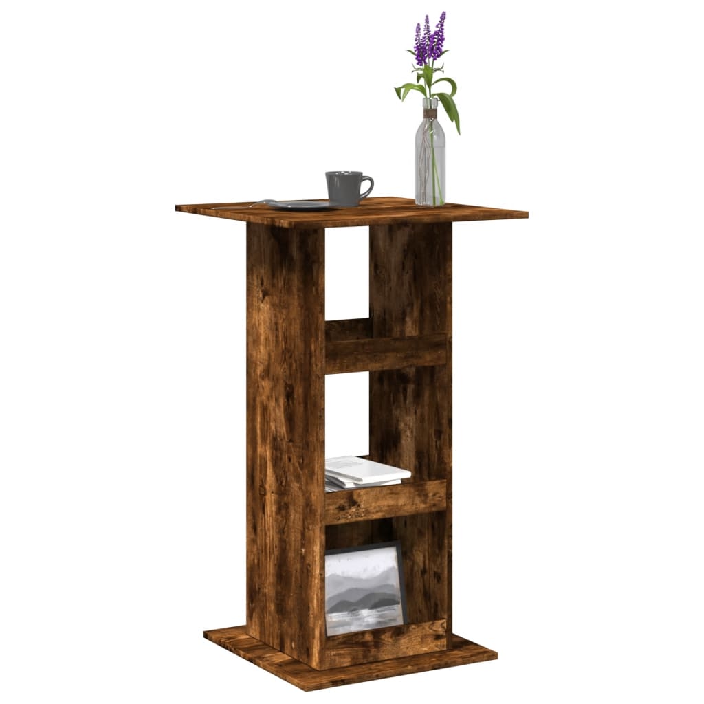 Bar Table with Storage Smoked Oak 60x60x102 cm Engineered Wood - Charlotte Dunes