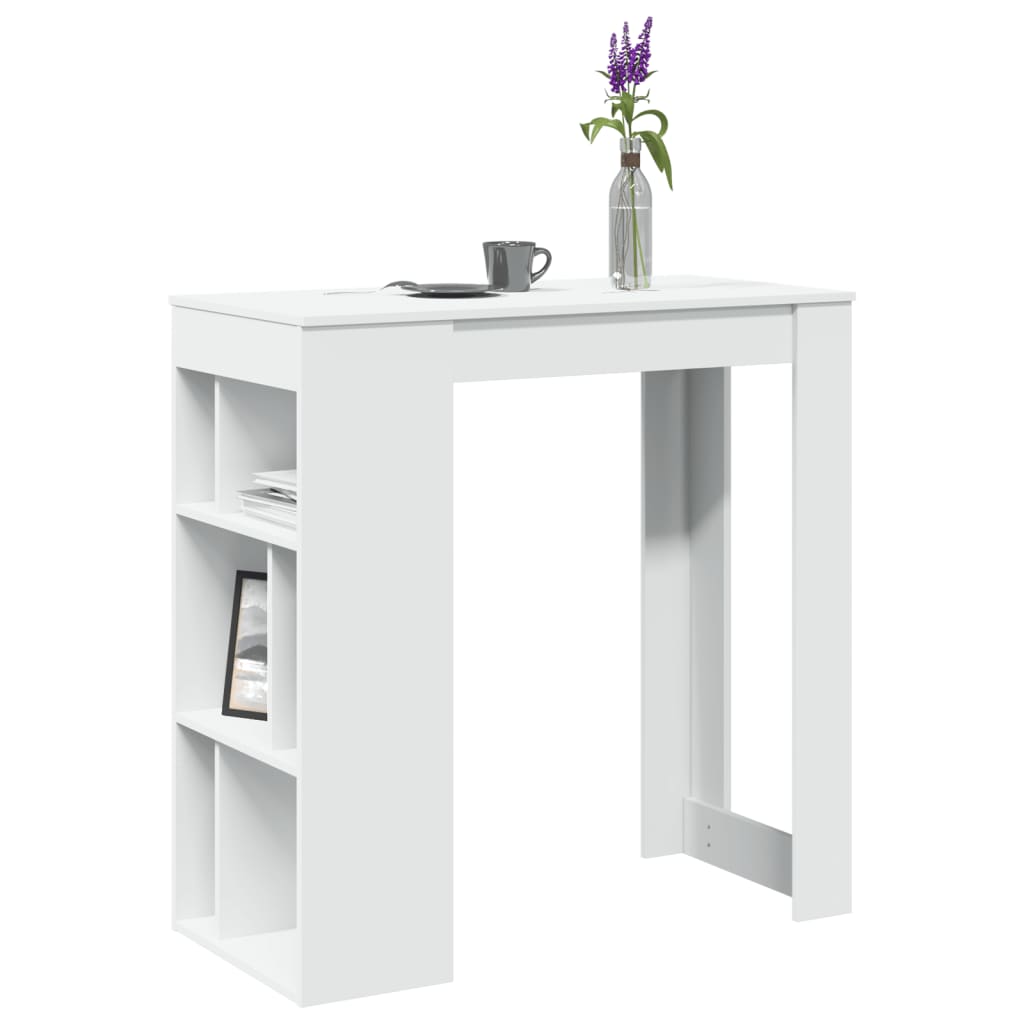 Bar Table with Racks White 102x50x103.5 cm Engineered Wood - Style and Chic
