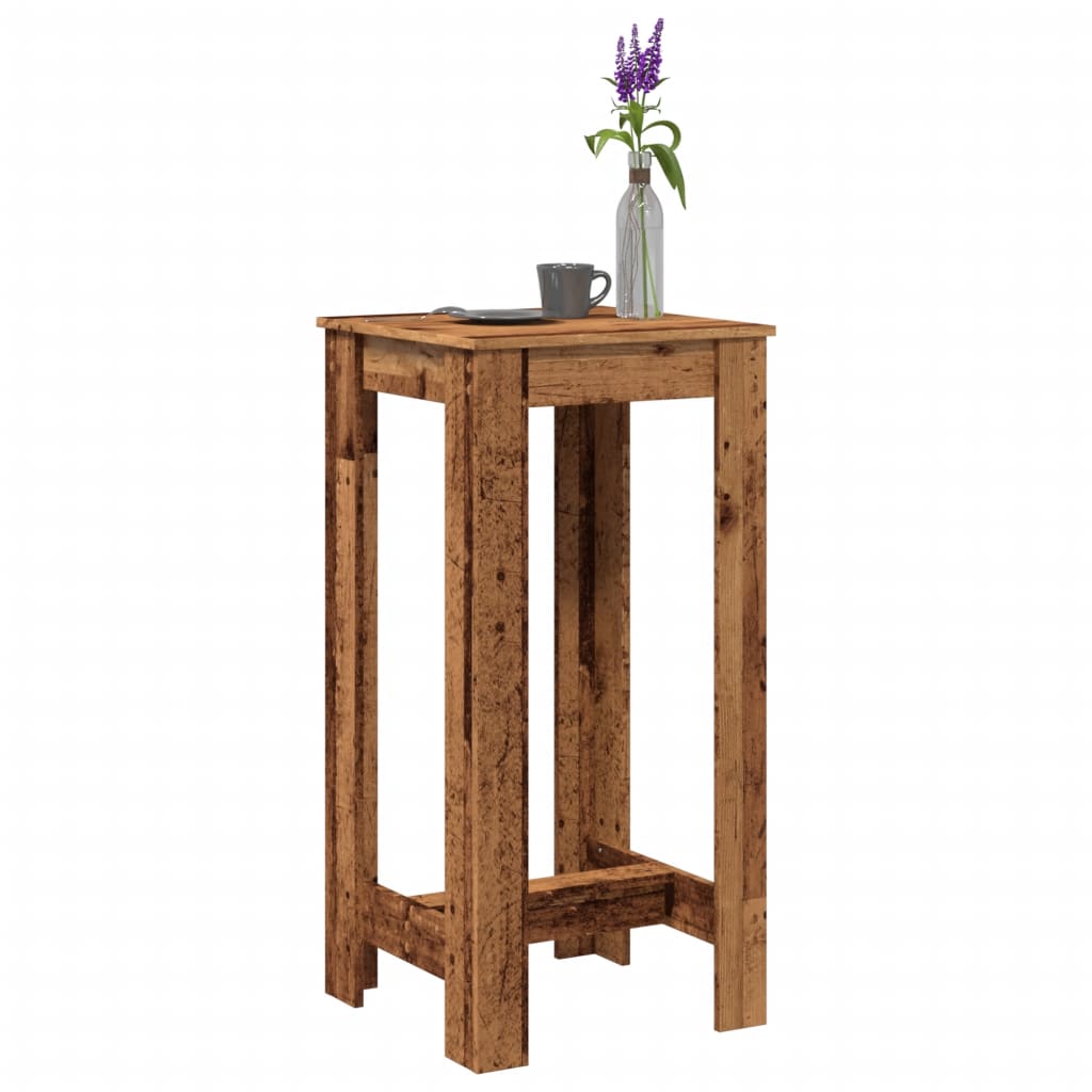 Bar Table Old Wood 51x50x103.5 cm Engineered Wood - Unbeatable Bargains