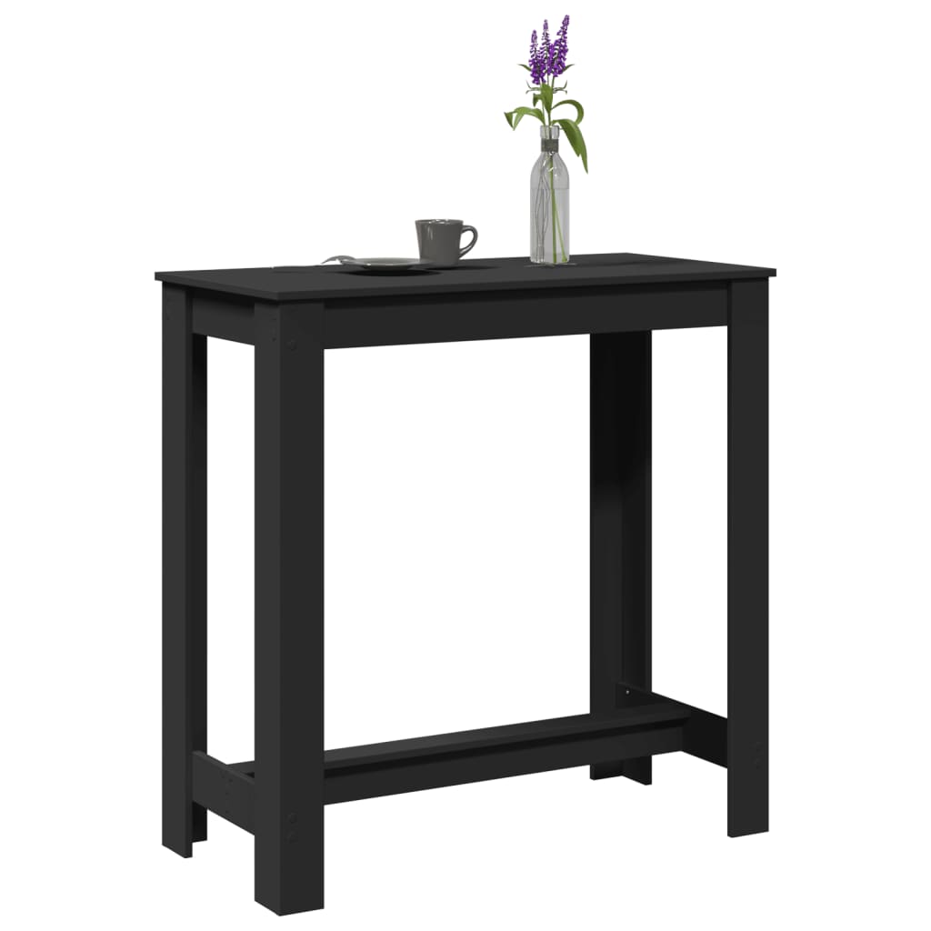 Bar Table Black 102x50x103.5 cm Engineered Wood - vid-854410 - Charlotte Dunes