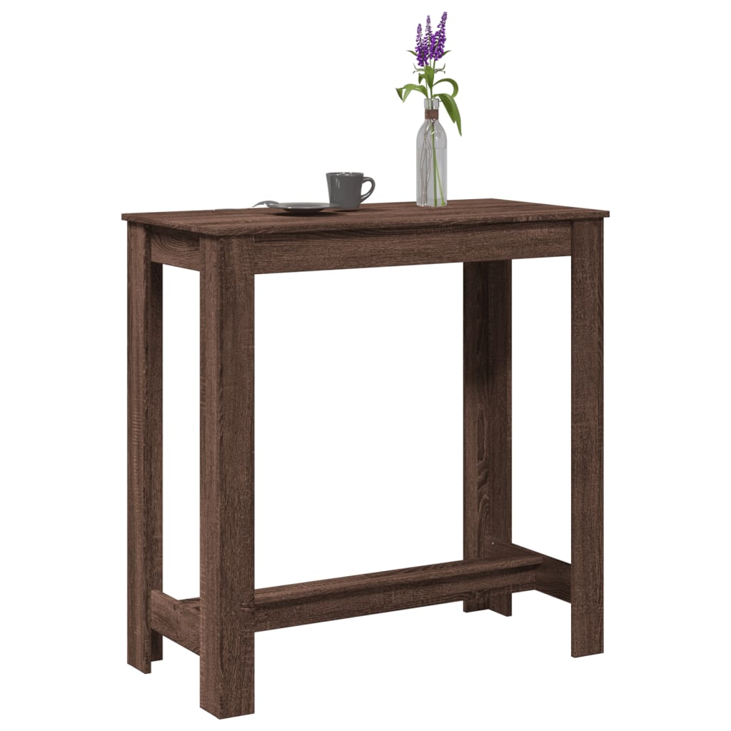 Bar Table Brown Oak 102x50x103.5 cm Engineered Wood - Style and Chic