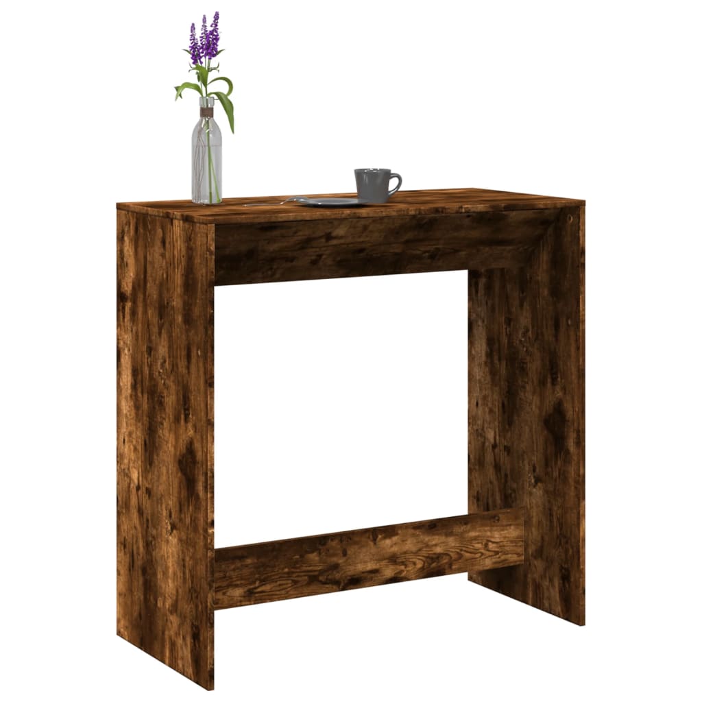 Bar Table Smoked Oak 102x50x103.5 cm Engineered Wood - Charlotte Dunes