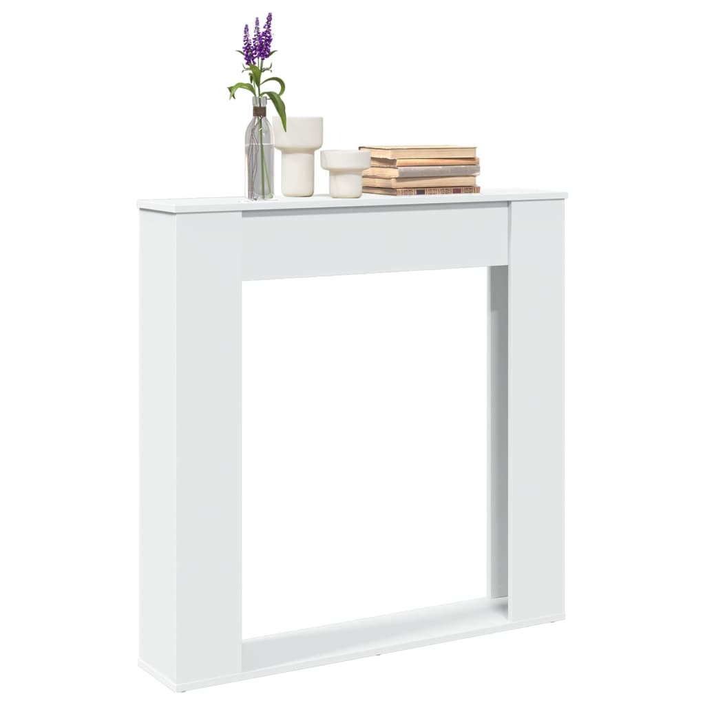 PAOHAL Fireplace Surround 100x20x100 cm Wooden - White - Design Hut