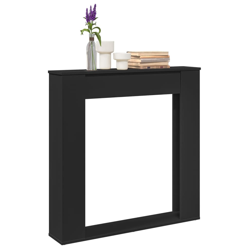 PAOHAL Fireplace Surround 100x20x100 cm Wooden - Black - Design Hut
