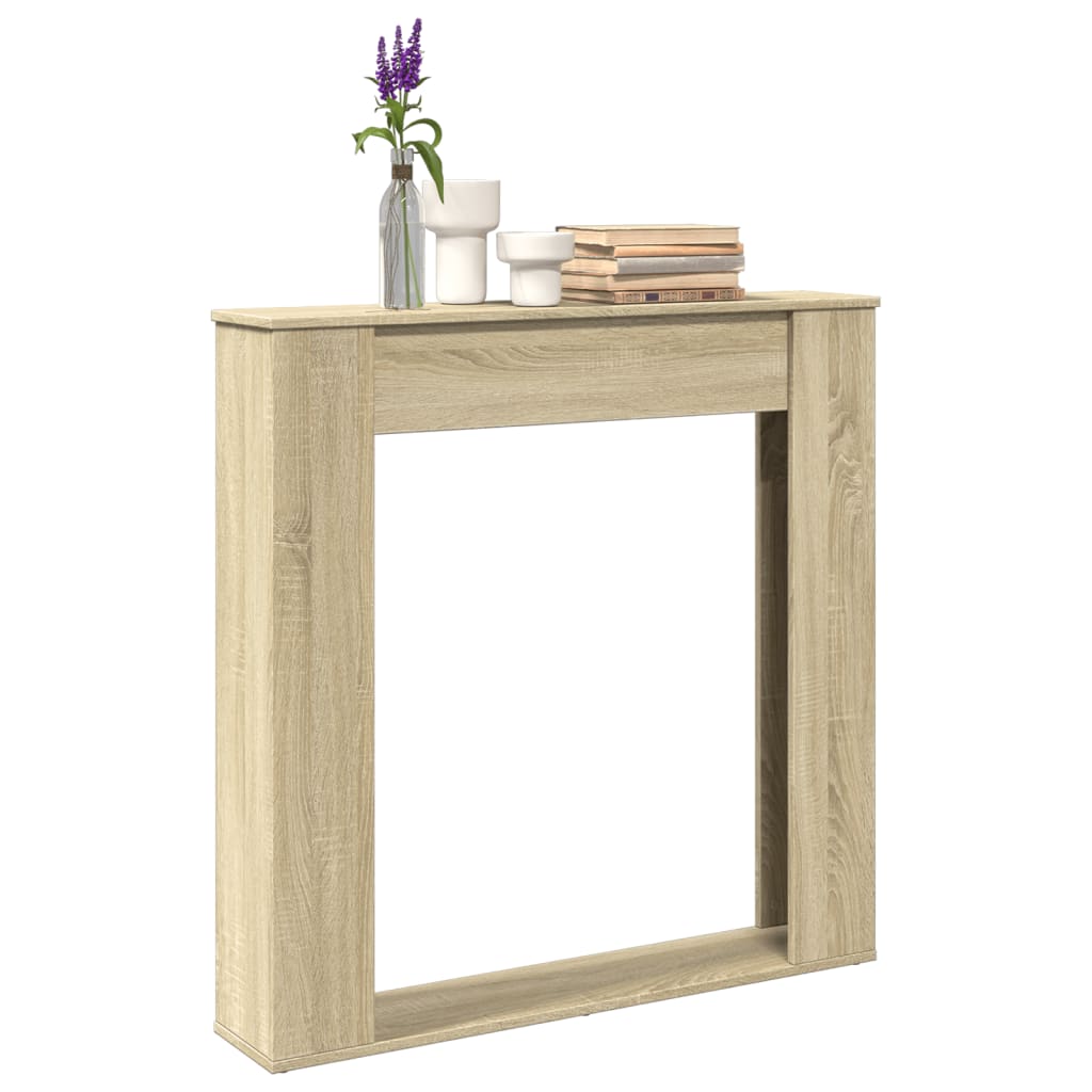 Fireplace Surround Sonoma Oak 100x20x100 cm Engineered Wood - Charlotte Dunes
