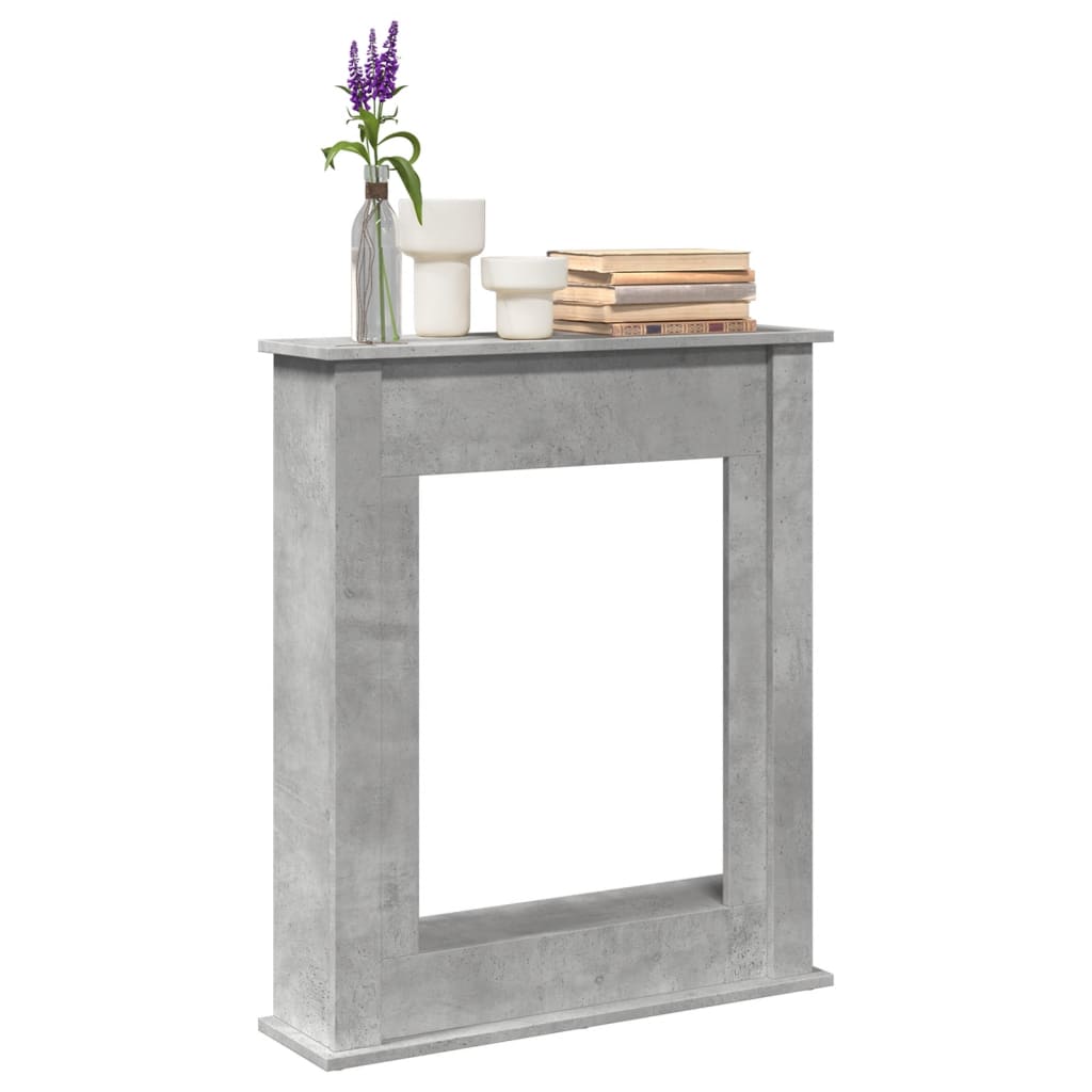 PAOHAL Fireplace Surround Concrete 75x20x87.5 cm Wooden - Grey - Design Hut