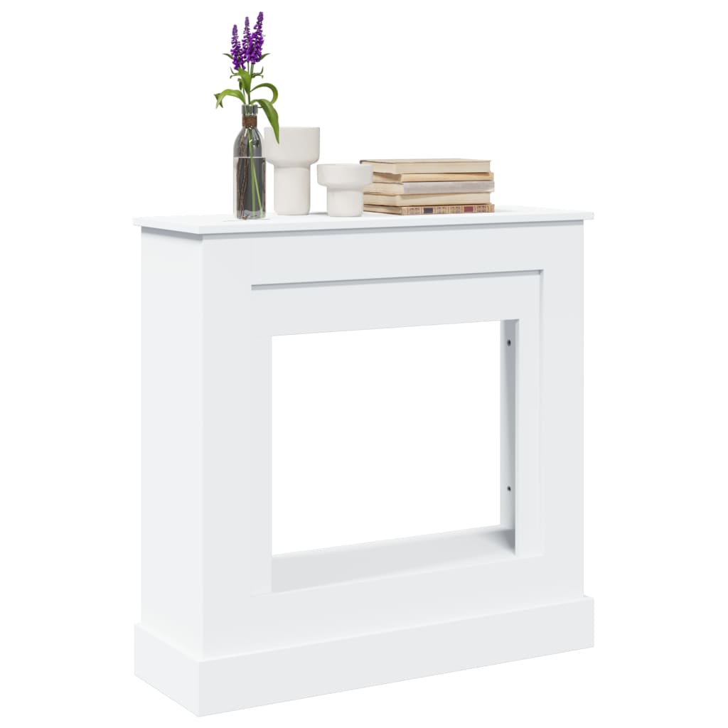 PAOHAL Fireplace Surround 90x30x90 cm Wooden - White - Design Hut