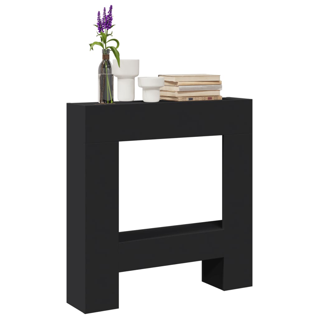 Fireplace Surround Black 81x18x82 cm Engineered Wood - Brittle & Co