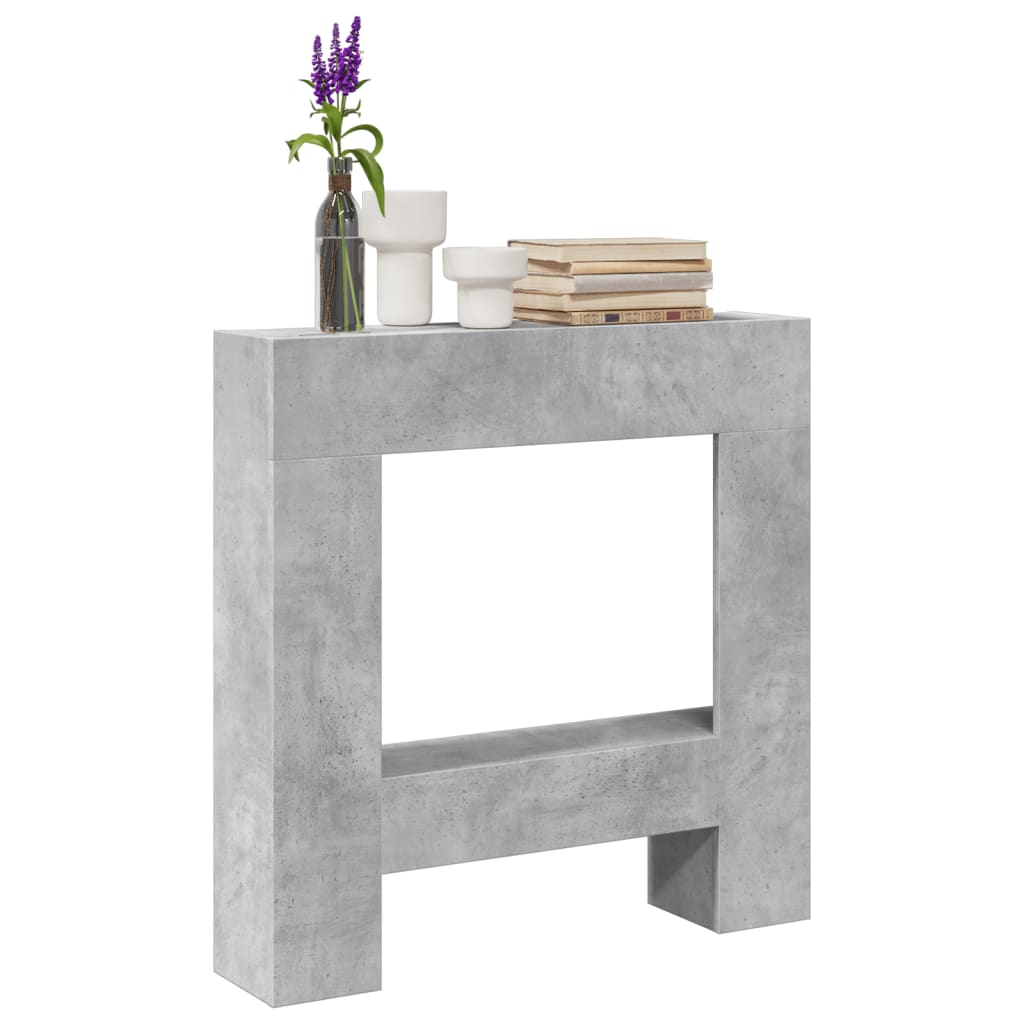 Fireplace Surround Concrete Grey 81x18x82 cm Engineered Wood - Brittle & Co