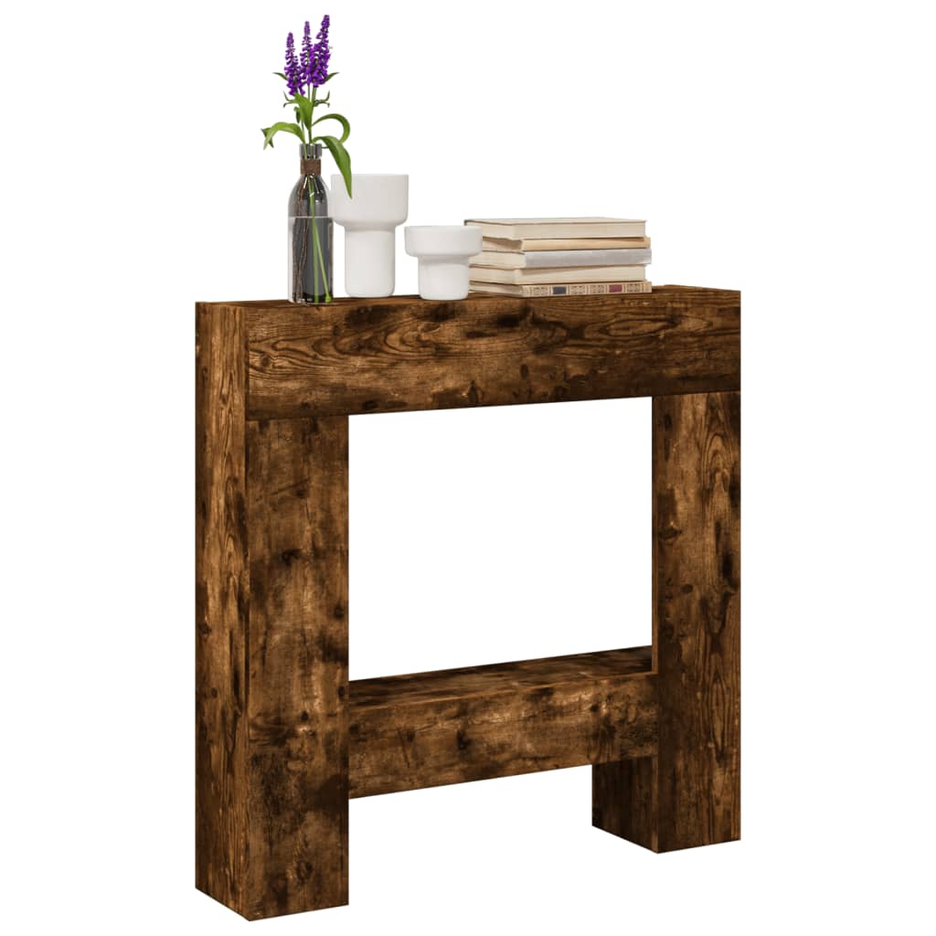 Fireplace Surround Smoked Oak 81x18x82 cm Engineered Wood - Brittle & Co