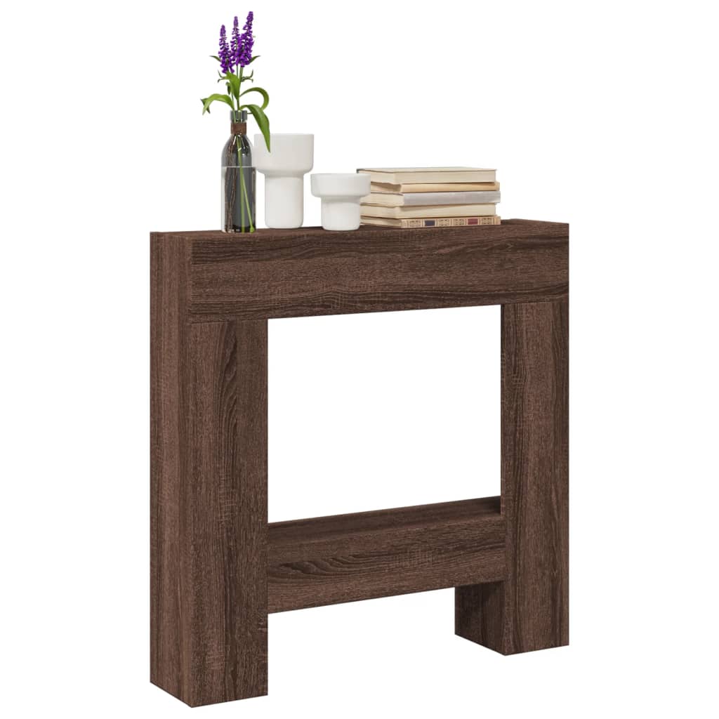 Fireplace Surround Brown Oak 81x18x82 cm Engineered Wood - Brittle & Co