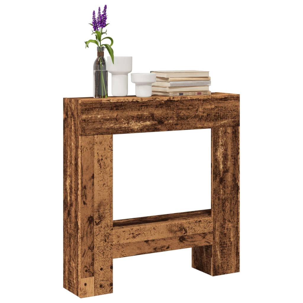 Fireplace Surround Old Wood 81x18x82 cm Engineered Wood - Brittle & Co