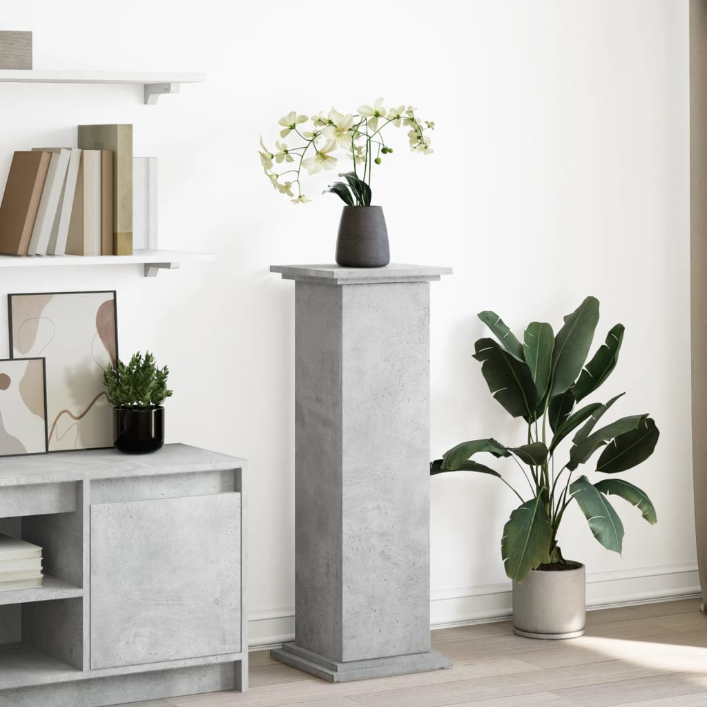 Display Stand with Storage Concrete Grey 31x30x90 cm Engineered Wood - Direct Imports