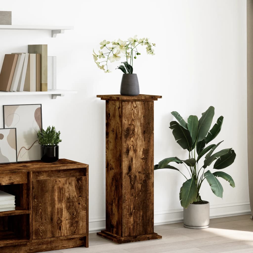 Display Stand with Storage Smoked Oak 31x30x90 cm Engineered Wood - Direct Imports