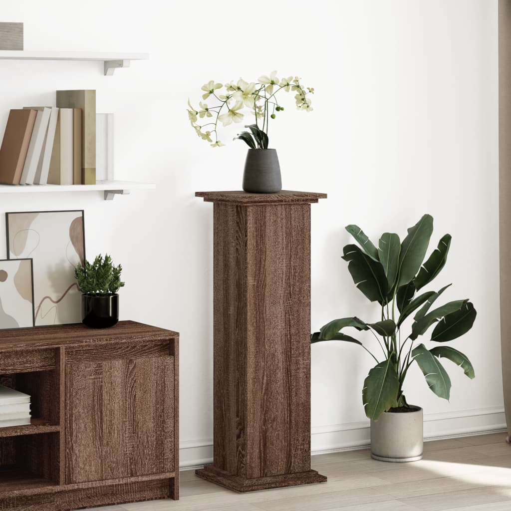 Display Stand with Storage Brown Oak 31x30x90 cm Engineered Wood - Direct Imports